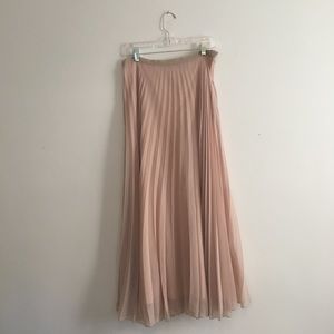 Zara pleated blush maxi skirt